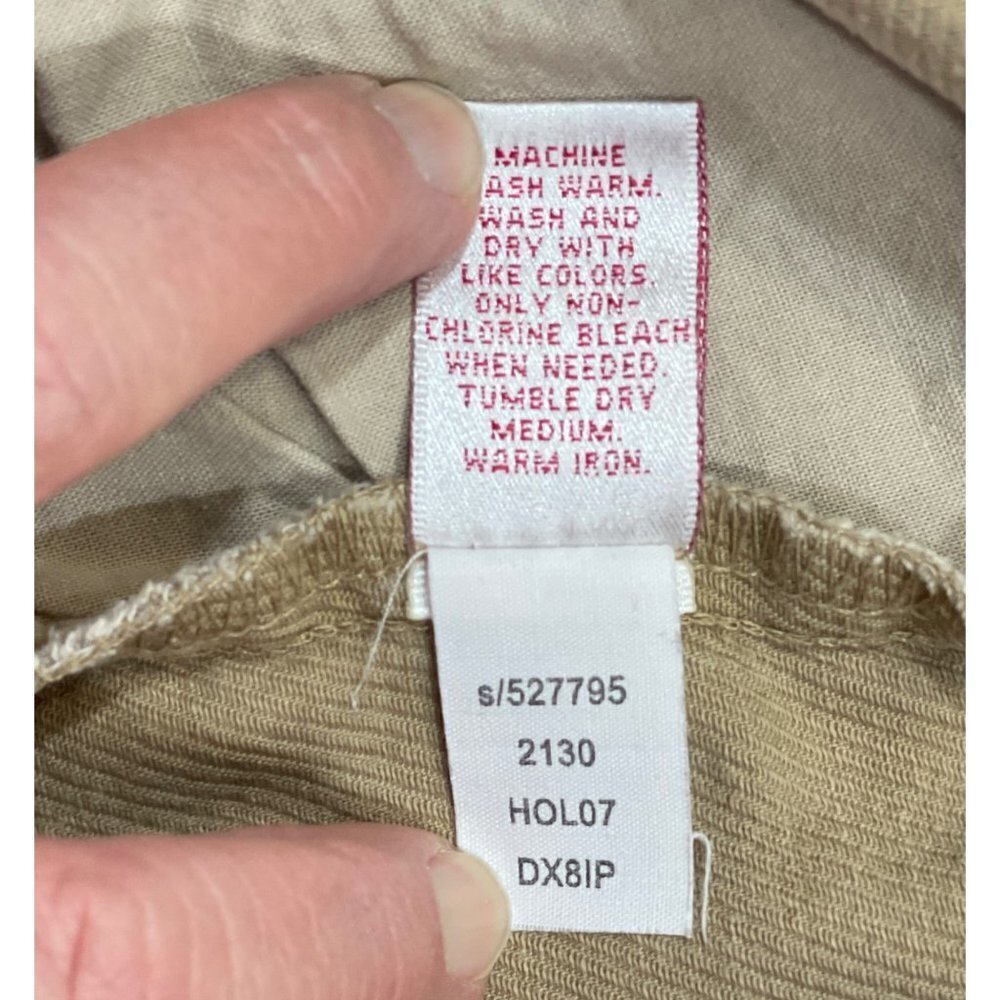 OLD‎ NAVY Wide Leg Twill Trousers Women's 10 Regular Tan Low-Rise Button Pockets - Picture 14 of 16
